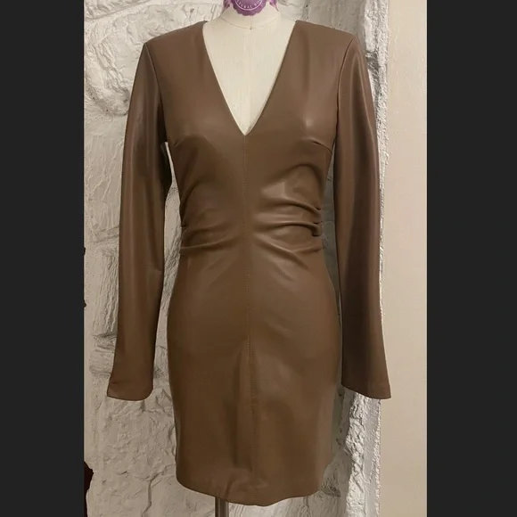 Zara | Dresses | Zara Pleather Long Sleeve Mini Dress | Poshmark